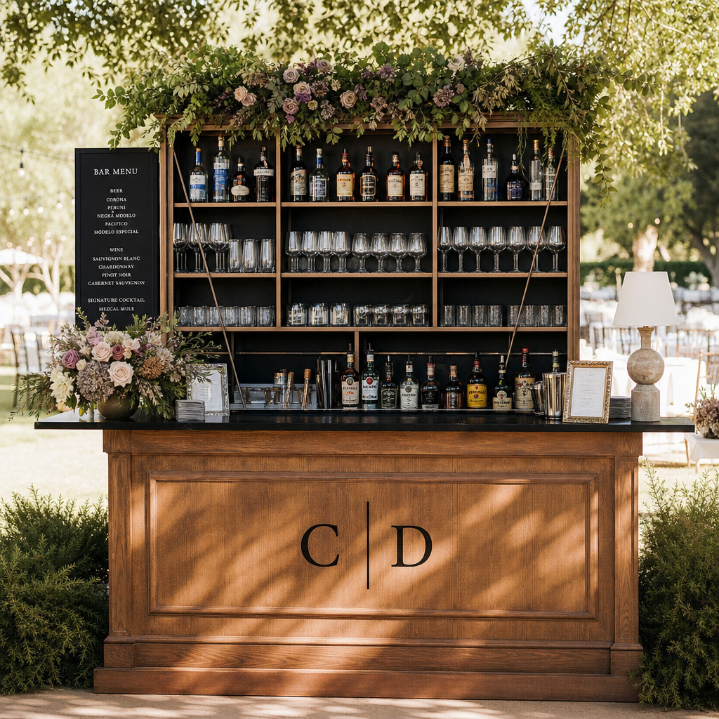 Mobile bar setup at an outdoor event